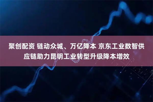 聚创配资 链动众城、万亿降本 京东工业数智供应链助力昆明工业转型升级降本增效
